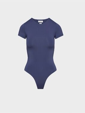 Aritzia Contour Short-Sleeve Bodysuit in Slate Blue
